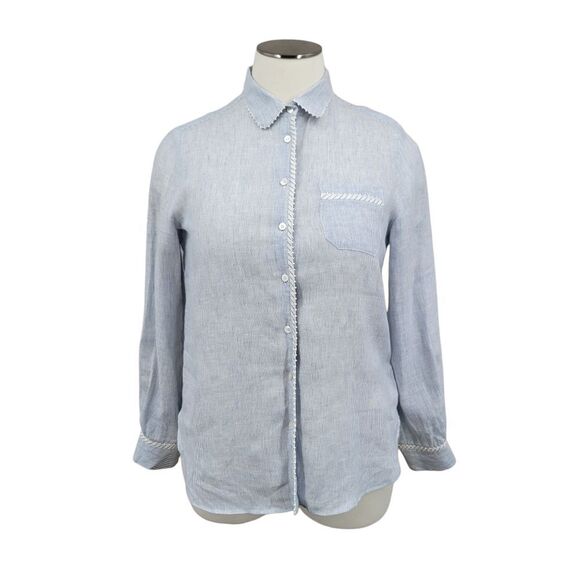 Weekend MaxMara Apotema Linen Canvas Shirt Button Up - Picture 2 of 16